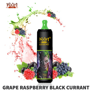 R&M Legend 10000 Puffs Grape Raspberry Blackcurrant Vape Pen