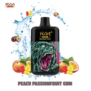 R&M Monster 6000 Puffs 5% Peach Passionfruit Gumi Disposable Vape