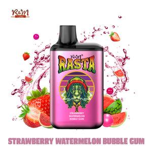 R&M Rasta 5500 Puffs Strawberry Watermelon Bubble Gum Vape 