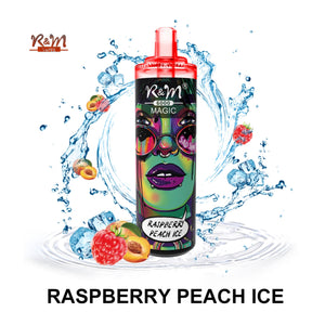 R&M Magic 6000 Puffs Raspberry Peach Ice Disposable Vape Pen